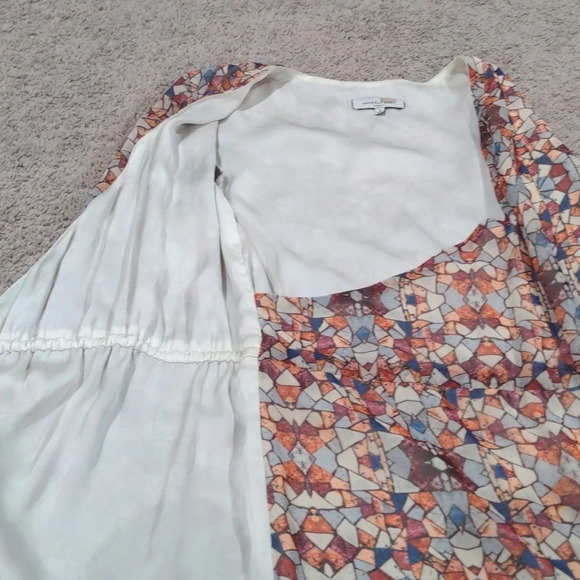 Waverly Grey Stained Glass Wrap Dress 2 V-Neck sheer lightweight above the knee - Picture 7 of 11